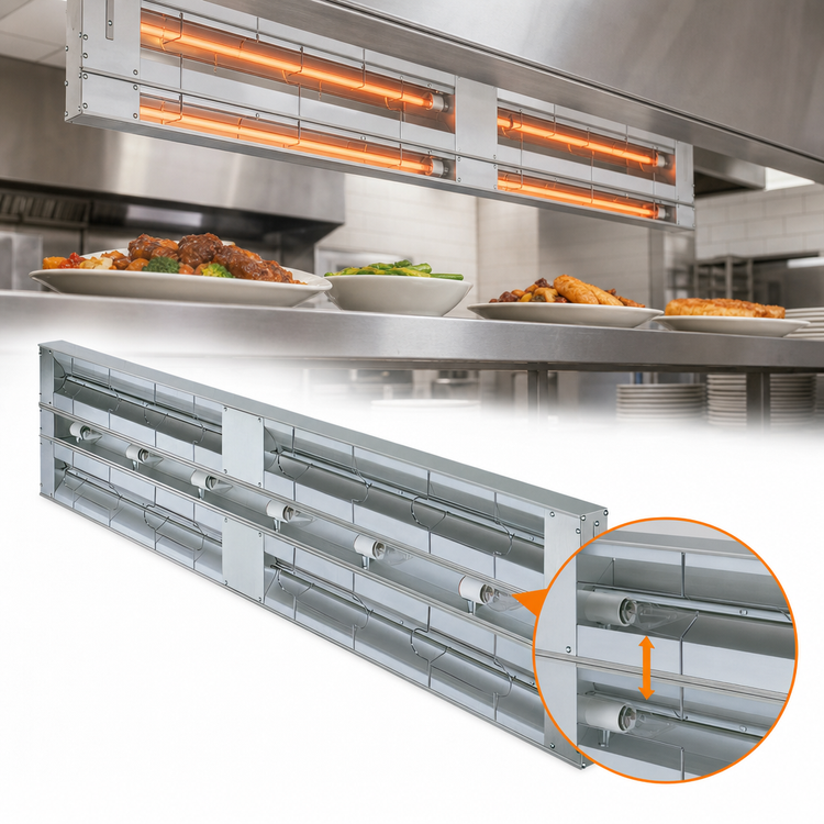Product image #4 for Hatco Glo-Ray® Double Lighted Infrared Strip Heater, 84 Inch, Aluminum, 3420 Watts