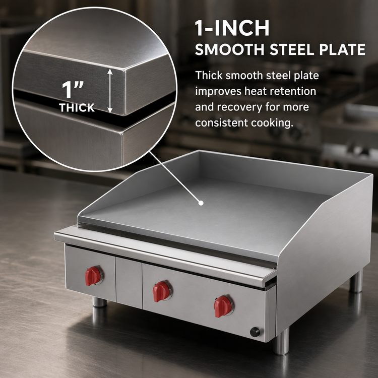 Product image #4 for Lang LG Series 36-Inch Gas Countertop Griddle with 1-Inch Smooth Steel Plate and Electric Snap-Action Thermostats