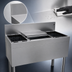Thumbnail image #4 for Glastender CBA-42 Stainless Steel Underbar Combo Ice Bin and Cocktail Unit with Dual Bottle Wells, 42 Inch, 50 lb. Ice Capacity