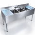 Thumbnail image #4 for BK Resources 84-Inch Three-Compartment Underbar Sink with Left and Right Drainboards and Faucet