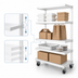 Thumbnail image #5 for New Age Mobile Aluminum To-Go Shelving Unit with Solid Adjustable Shelves, 30 x 16 x 60 Inches