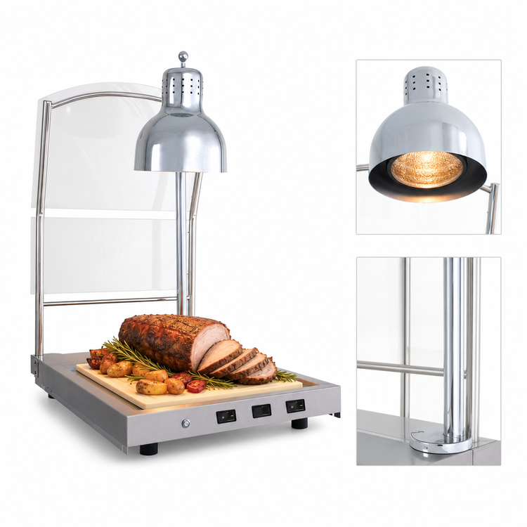 Product image #4 for Alto-Shaam CS-100/S Hot Food Holding Carving Station with Clear-Glass Breath Guard and Fixed Infrared Lamp