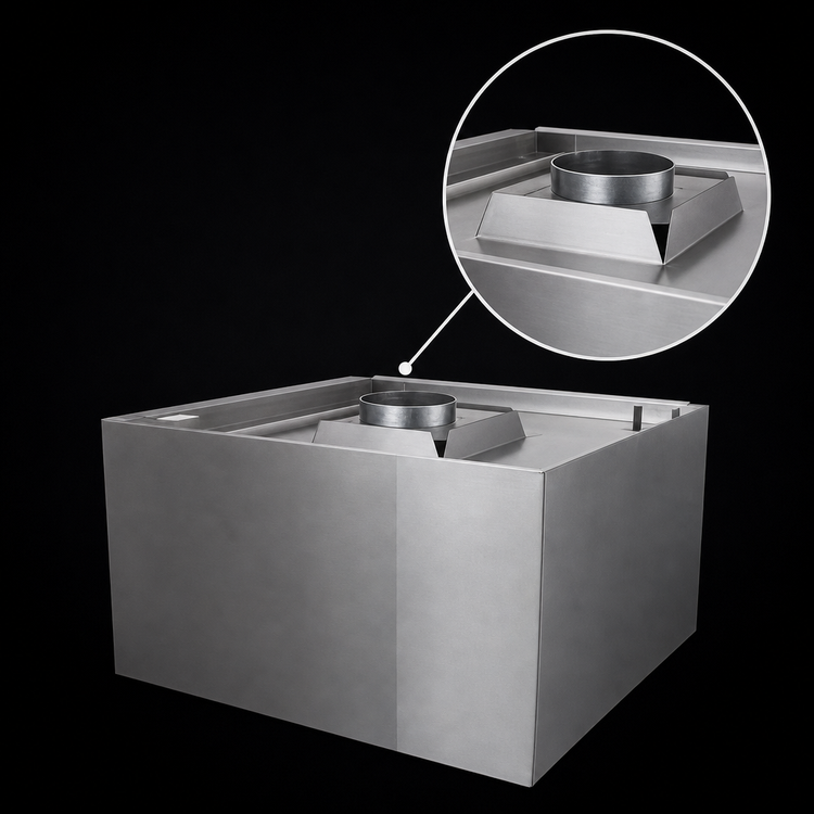 Product image #4 for Advance Tabco Stainless Steel Condensate Hood, 36 x 36 x 20.5 Inches, Wall/Ceiling Mount, No Fan
