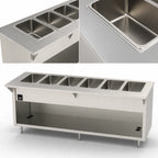 Thumbnail image #4 for Duke Manufacturing Thurmaduke EW-6-CBPG 6-Well Electric Waterless Food Warmer, 88-Inch, Stainless Steel Top, Touchscreen, Open Base