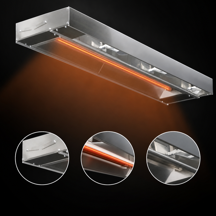 Product image #4 for Eagle RedHots 84-Inch High-Watt Unlighted Strip Heat Lamp with Remote, Single Rod, 120V