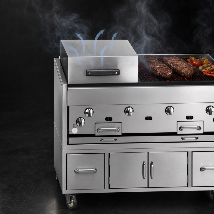 Product image #4 for Titan Chitwood 48-Inch Countertop Gas Smoke Broiler with Cast Iron Radiants