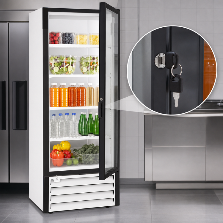 Product image #4 for 26 Cu. Ft. White Glass Door Reach-In Merchandiser, One Section, Bottom-Mount Self-Contained