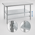 Thumbnail image #4 for Advance Tabco AG-309 108-Inch x 30-Inch Flat Top Stainless Steel Work Table with Galvanized Legs and Undershelf