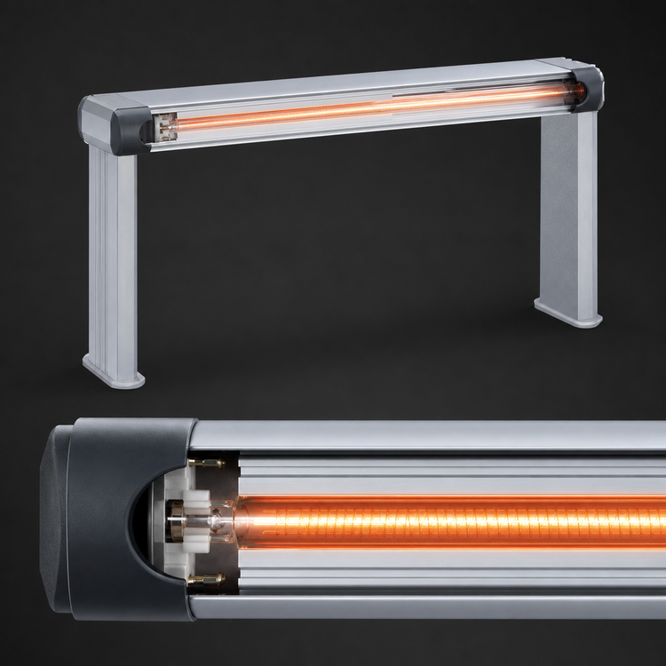 Product image #4 for Hatco Glo-Ray Designer Unlighted Infrared Strip Heater, 45-1/2 Inch Wide, 950W, Aluminum
