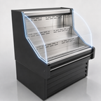 Thumbnail image #4 for Howard-McCray 35E Series SC-OS35E-4C-B-LED 51-Inch Black Self-Contained Curved Open Merchandiser with LED Lighting
