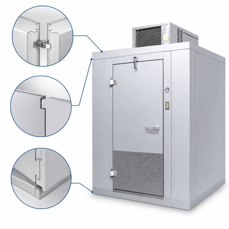 Product image #4 for Arctic Industries 10' x 10' Indoor Floorless Walk-In Cooler with Remote Pre-Assembled Refrigeration