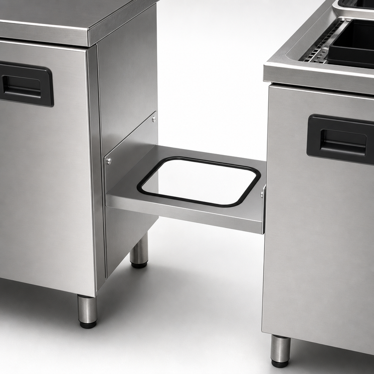 Product image #4 for BK Resources 18-Gauge Stainless Steel Underbar Trash Chute