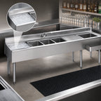 Thumbnail image #4 for Eagle Group 2200 Series BC7C-22L 84-Inch Underbar Combination Unit with 3 Sink Bowls, Left Ice Bin and Speed Rail