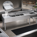 Thumbnail image #4 for Eagle Group 2200 Series 84-Inch Underbar Combination Unit with 3 Sink Bowls, Left Ice Bin and Speed Rail