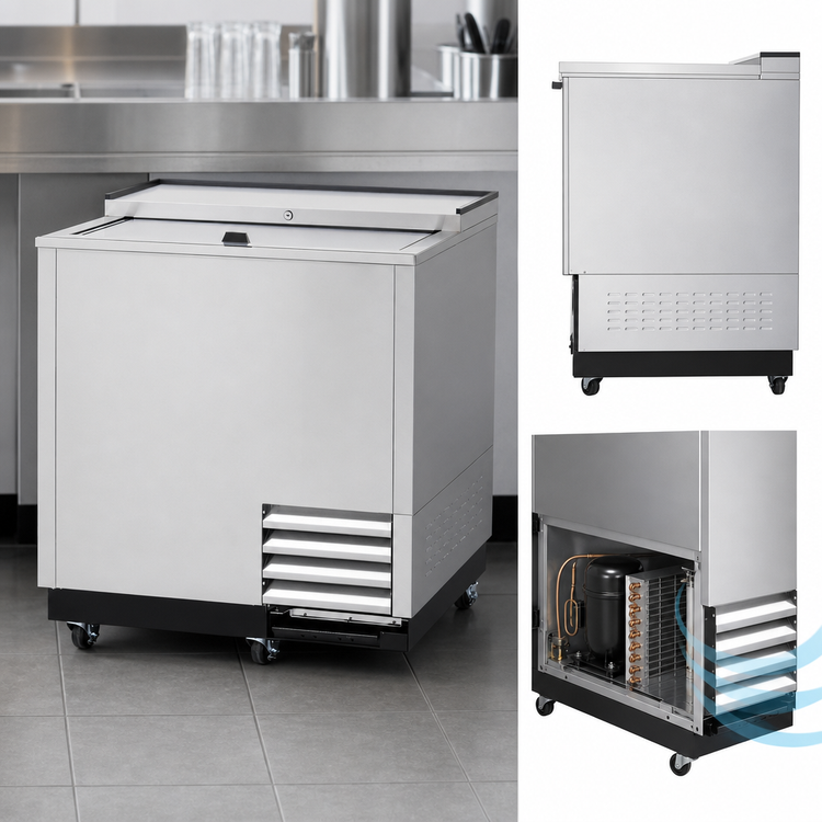 Product image #4 for Turbo Air Super Deluxe 36-3/4-Inch Stainless Steel Glass Chiller & Froster with Sliding Lid and Self-Cleaning Condenser