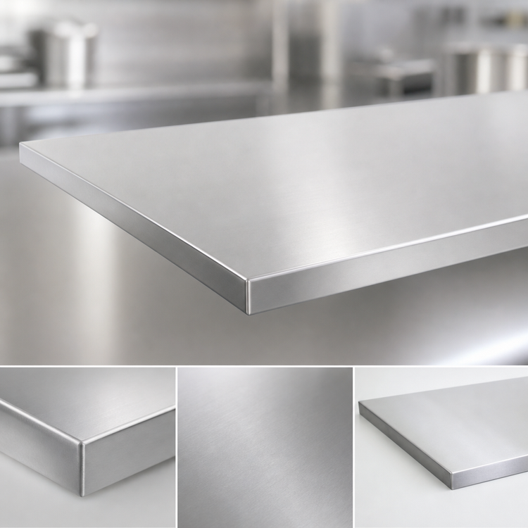 Product image #4 for John Boos Stainless Steel Countertop with Flat No Backsplash, 132 Inches x 27 Inches x 1-1/2 Inches