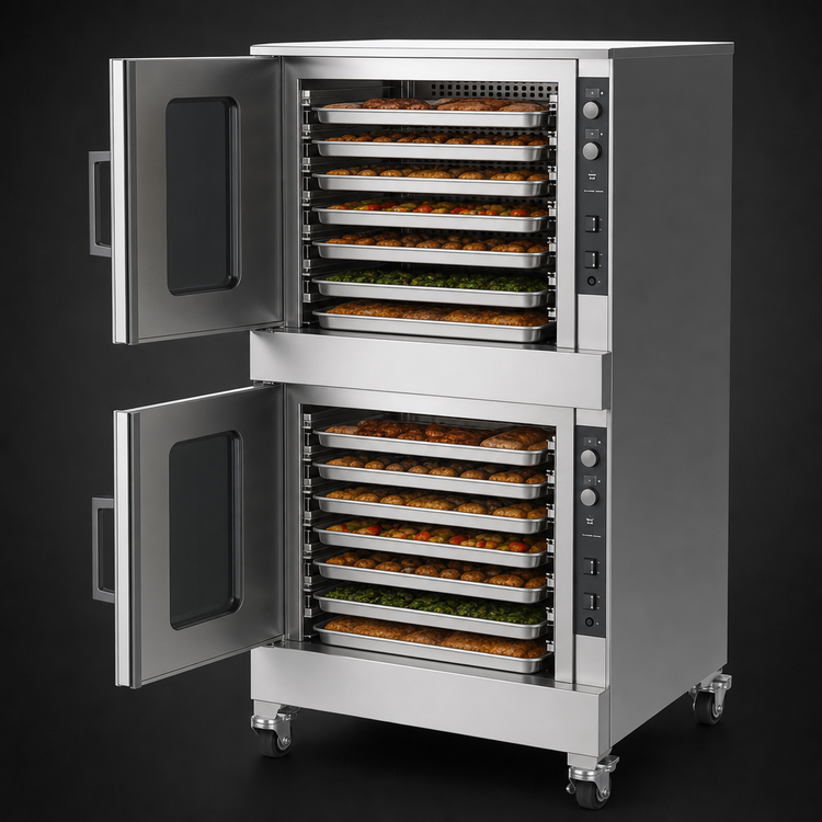 Product image #4 for BakeMax Commercial Double Deck Gas Convection Oven, 18 Full-Size Tray Capacity, 360,000 BTU