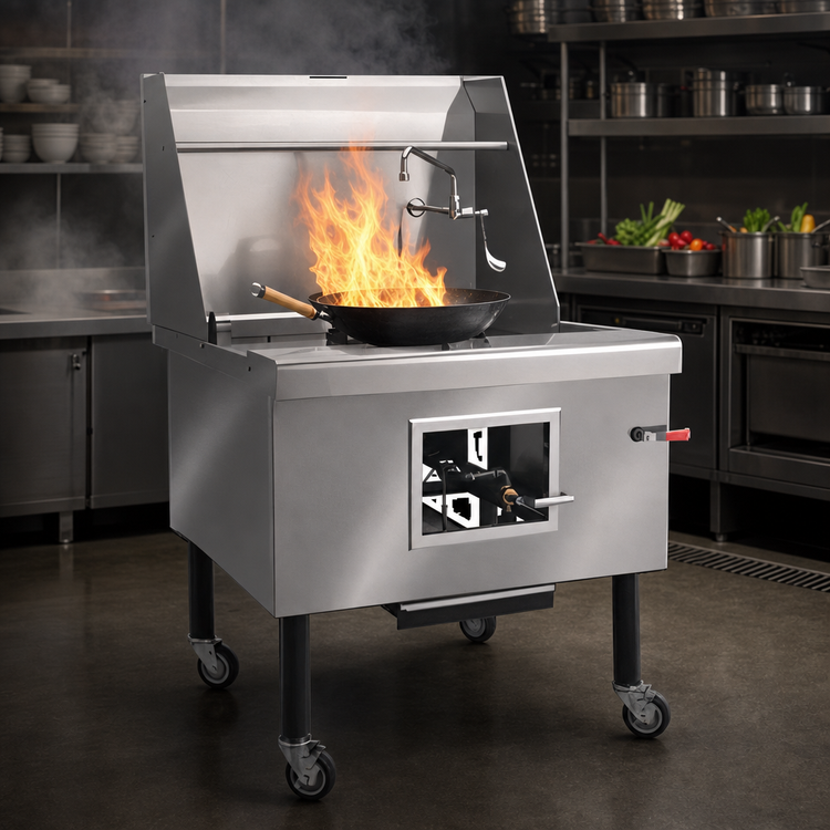 Product image #4 for Imperial ICRA-7 7-Burner Gas Wok Range, 194-Inch, Water-Cooled Top