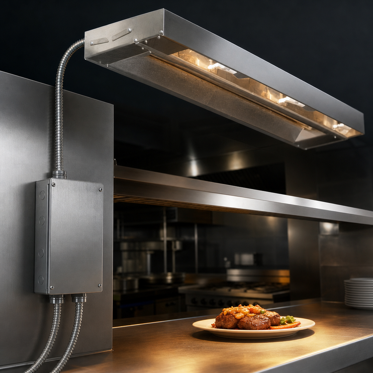 Product image #4 for RedHots 96-Inch High-Watt Unlighted Rod-Type Strip Heat Lamp with Remote, 208V