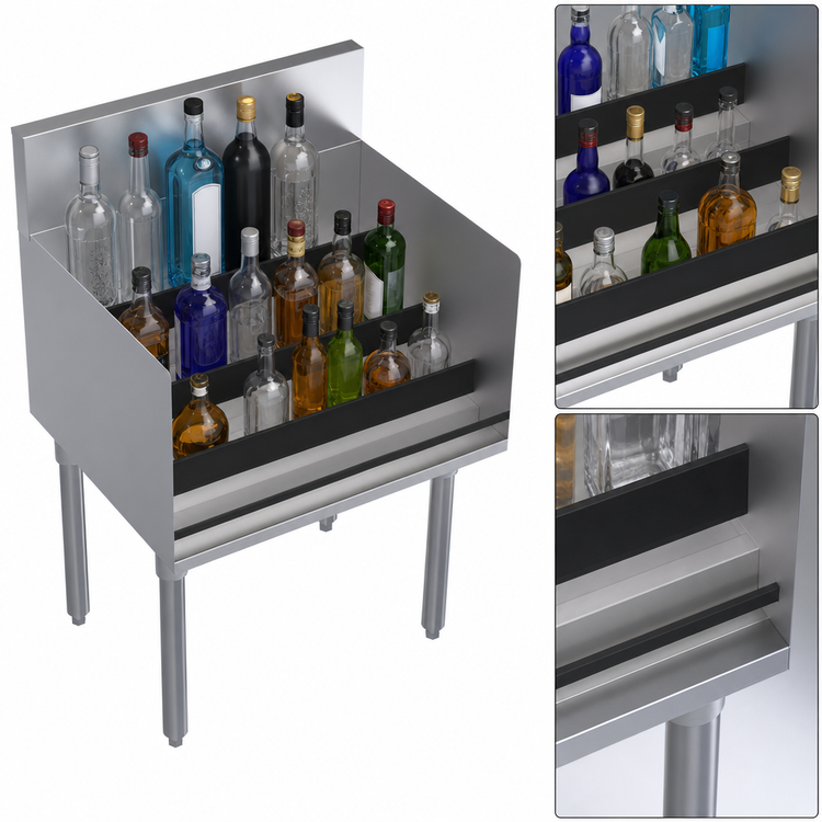 Product image #4 for Krowne Royal Series Freestanding Underbar Liquor Bottle Display Unit, 24 Inch Wide, 21-Bottle Capacity
