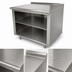 Thumbnail image #4 for Advance Tabco 96 Inch x 24 Inch Open Front Cabinet Base Work Table with Mid-Shelf, 14 Gauge 304 Stainless Steel Top and 1-1/2 Inch Rear Up-Turn