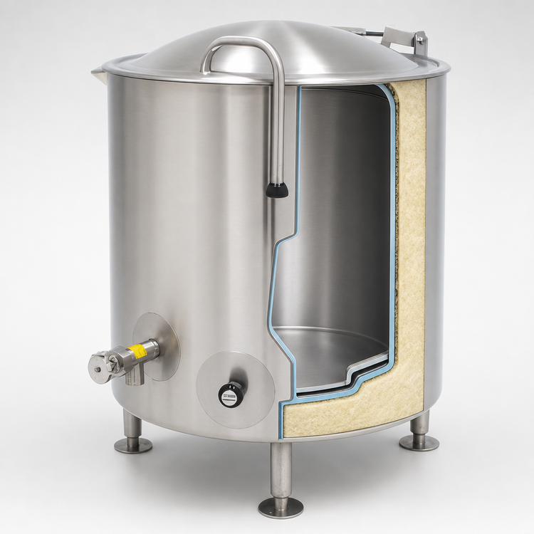 Product image #4 for Legion LTI-125 125-Gallon Insulated 2/3 Jacketed Stationary Direct Steam Kettle