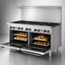 Thumbnail image #4 for Turbo Air Bake Tech Innovation Radiance 60-Inch Gas Restaurant Range with 10 Lift-Off Open Burners and 2 Standard Ovens