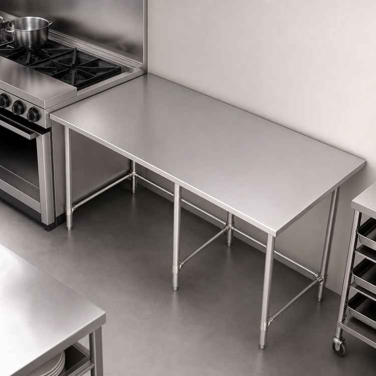 Product image #4 for Sapphire Manufacturing 84-Inch x 36-Inch Stainless Steel Work Table with Open Base