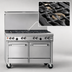 Thumbnail image #4 for Southbend Ultimate 48-Inch Natural Gas Commercial Restaurant Range with 7 Open Burners, Standard Oven, Cabinet Base, and Wavy Grates