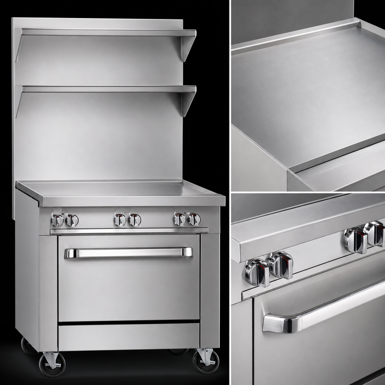Product image #4 for Southbend Platinum P36N-SSS 36-Inch Heavy Duty Modular Spreader Plate, Solid Top, Stainless Steel Front & Sides