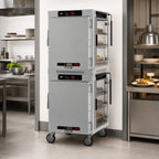 Thumbnail image #4 for Metro HotBlox™ HBCW16-DSPC-M 16-Pan Dual-Cavity Pass-Thru Insulated Holding Cabinet with Digital Touchscreen, Solid Front/Clear Rear Doors