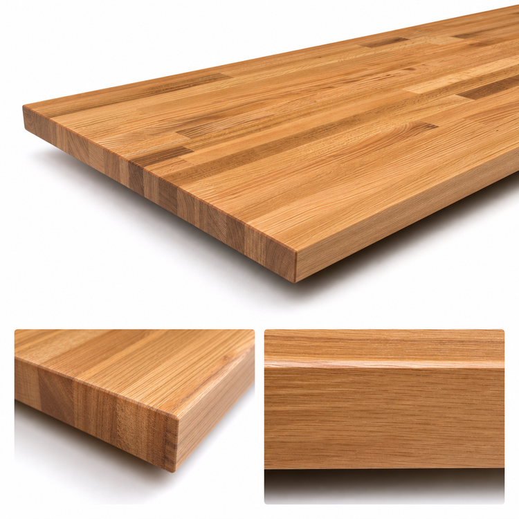 Product image #4 for Appalachian Red Oak Blended Edge Grain Island Countertop, 120 in. x 42 in. x 1.5 in., Varnique Finish