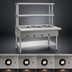 Thumbnail image #4 for Eagle Group 63-1/2 Inch Stationary Electric Open-Base Hot Food Table with 4 Dry Wells and Double-Tier Flex-Master Overshelves