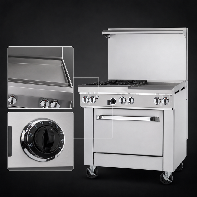 Product image #4 for Southbend Ultimate 36-Inch Gas Restaurant Range with 2 Star/Saute Burners, 24-Inch Thermostatic Griddle, and Standard Oven