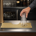 Thumbnail image #4 for Micro Matic Surface Mount Drip Tray Trough with Integral Glass Rinser, Metropolis T Cutout, 34 Inch, PVD Brass/Stainless Steel