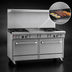 Thumbnail image #4 for Southbend Ultimate 60-Inch Gas Restaurant Range with 4 Pyromax Burners, 24-Inch Griddle, Convection Oven, and Cabinet Base
