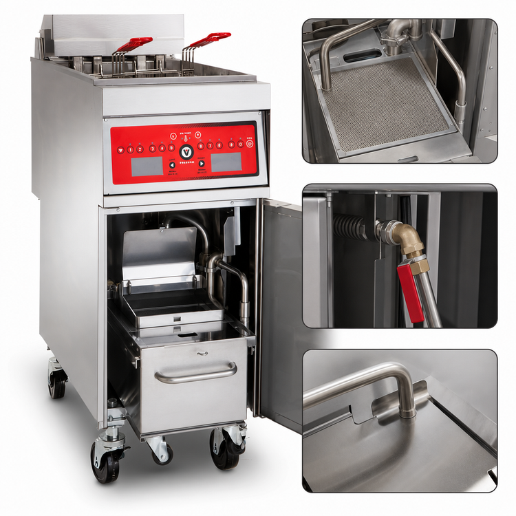 Product image #5 for Vulcan 1ER85AF 21-Inch Free-Standing Electric Fryer with KleenScreen PLUS Built-In Filtration System, 85 lb Capacity