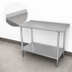 Thumbnail image #4 for Advance Tabco 108-Inch x 36-Inch 16-Gauge 430 Stainless Steel Work Table with 1-1/2-Inch Rear Up-Turn and Adjustable Undershelf