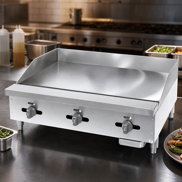 Product image #4 for Comstock-Castle Diner Series 24-Inch Countertop Gas Griddle with Thermostat Controls, 60,000 BTU