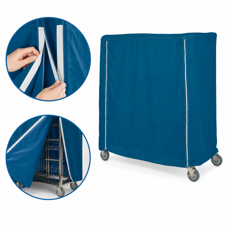 Product image #4 for Metro Waterproof Banquet Cart Cover, 60 x 21 x 74 Inch, Mariner Blue
