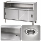Thumbnail image #4 for Eagle Group Spec-Master US3OB 48-Inch Stainless Steel Beverage Urn Stand with Enclosed Base, Open Shelf and Drain Trough