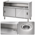 Thumbnail image #4 for Spec-Master 48-Inch Stainless Steel Beverage Urn Stand with Enclosed Base and Open Shelf