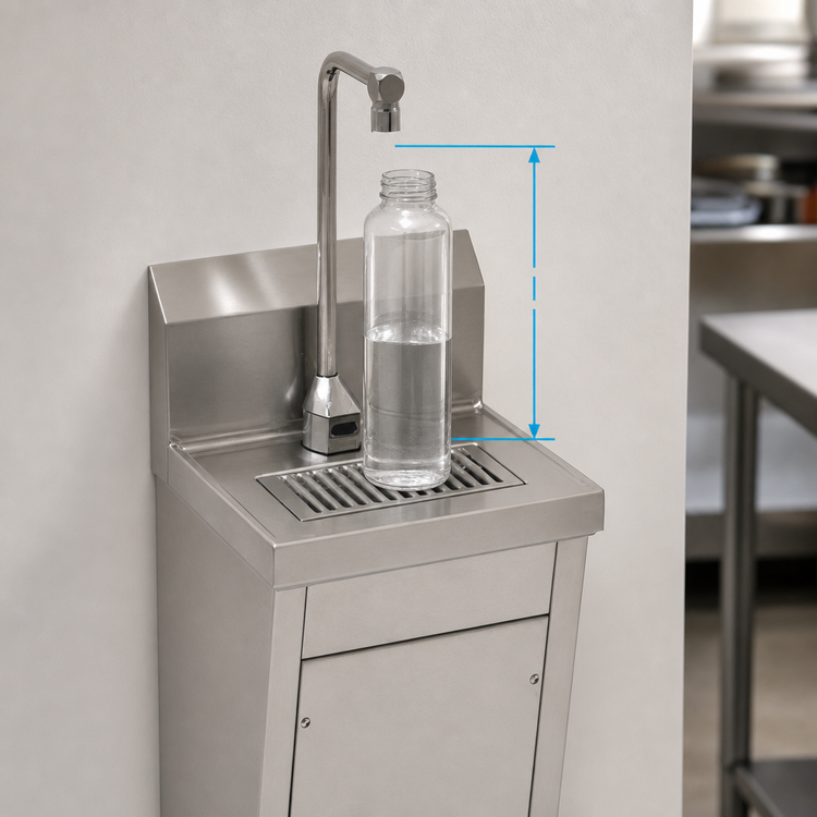 Product image #4 for Eagle Group Wall-Mounted Hands-Free Bottle Filler Station with Single Electronic-Eye Faucet, 12-Inch Clearance