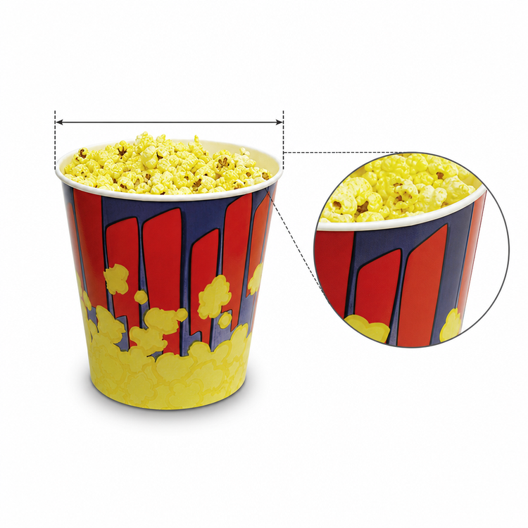 Product image #4 for Benchmark 130 Oz Popcorn Tub, 7-1/2 Inch Top Diameter x 8-1/4 Inch High, 300/Case