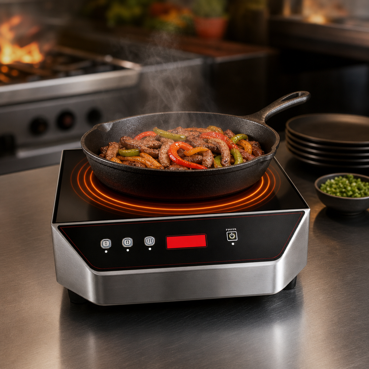 Product image #4 for CookTek FaHeater Single-Burner Countertop Induction Fajita Skillet Warmer, 120V, 1800W