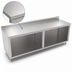 Thumbnail image #4 for John Boos 120-Inch 16-Gauge Stainless Steel Work Table with Open-Front Cabinet Base and 5-Inch Backsplash