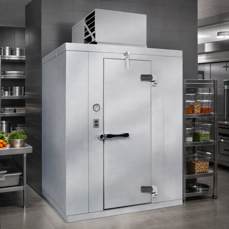 Product image #4 for Polar-Pak 8' x 10' Indoor Walk-In Cooler with Floor and Top-Mounted Self-Contained Refrigeration