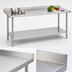 Thumbnail image #4 for Duke 144-Inch Long x 36-Inch Deep 16-Gauge 400 Series Stainless Steel Work Table with 1-1/8-Inch Riser and Galvanized Undershelf