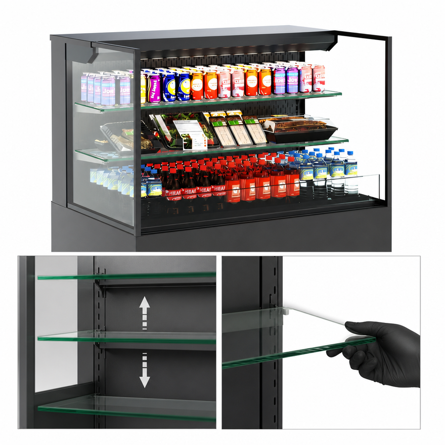 Adjustable Clear Glass Shelving
