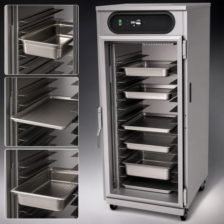 Product image #4 for hotLOGIX HL7-14 3/4 Height Insulated Heated Holding Cabinet, Stainless Steel, 28 Pan Capacity
